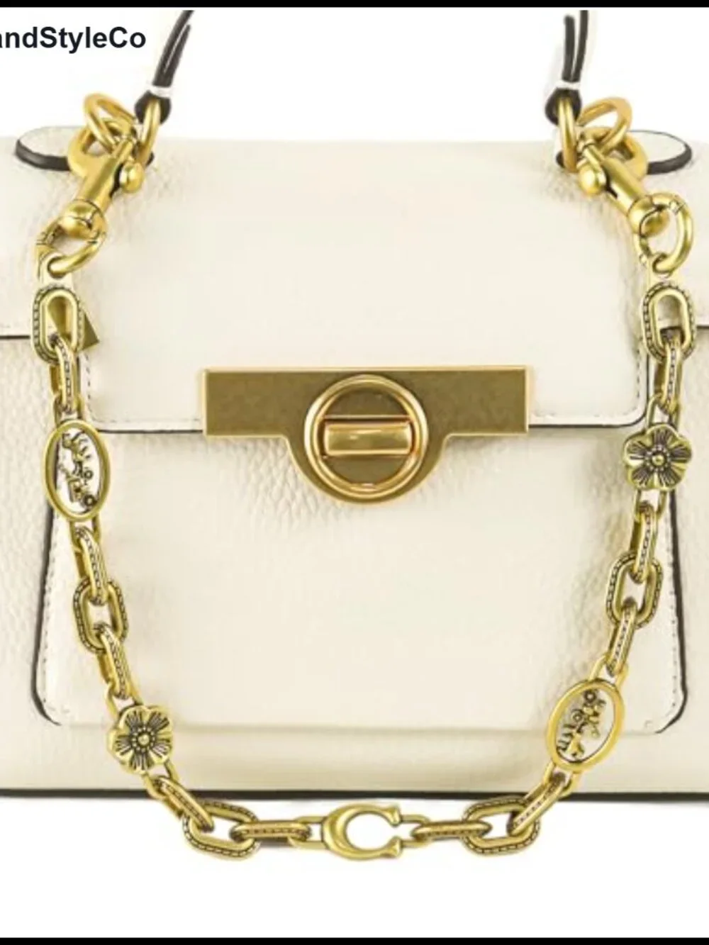 Gold Motif Chain Bag Charm Purse Chain Extender Vintage Metal